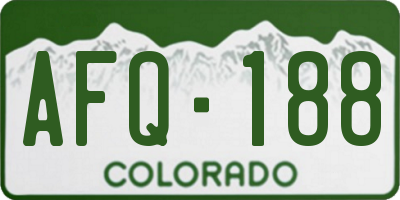 CO license plate AFQ188
