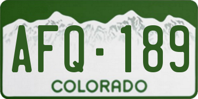 CO license plate AFQ189