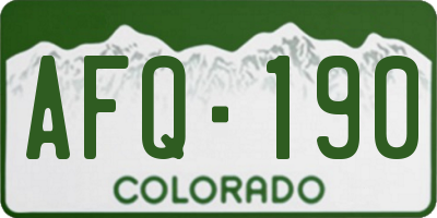 CO license plate AFQ190