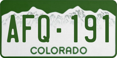 CO license plate AFQ191