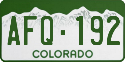 CO license plate AFQ192