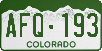 CO license plate AFQ193