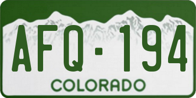 CO license plate AFQ194