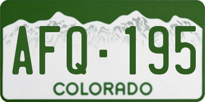 CO license plate AFQ195
