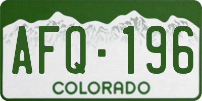 CO license plate AFQ196