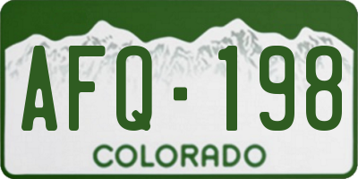 CO license plate AFQ198