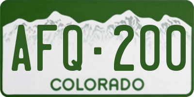 CO license plate AFQ200