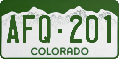 CO license plate AFQ201