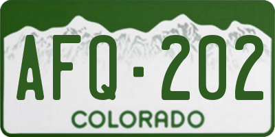CO license plate AFQ202