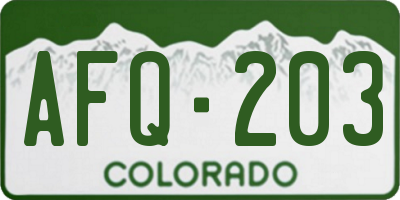 CO license plate AFQ203