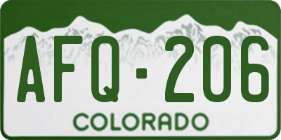 CO license plate AFQ206