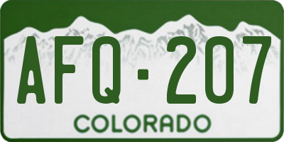 CO license plate AFQ207