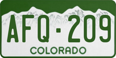CO license plate AFQ209