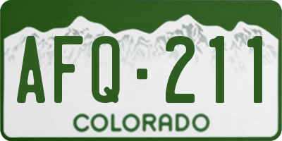 CO license plate AFQ211