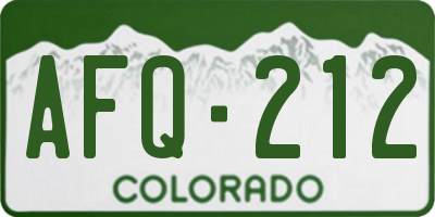 CO license plate AFQ212