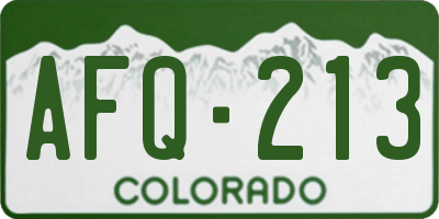 CO license plate AFQ213
