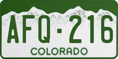 CO license plate AFQ216