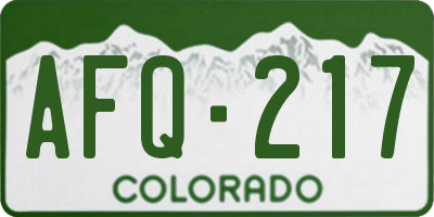 CO license plate AFQ217