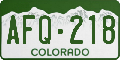 CO license plate AFQ218
