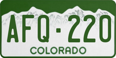 CO license plate AFQ220