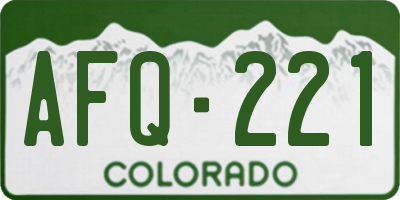 CO license plate AFQ221
