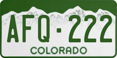 CO license plate AFQ222