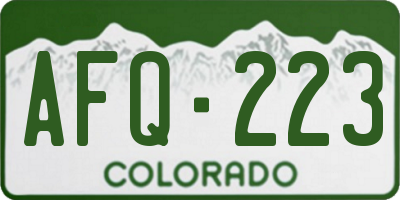 CO license plate AFQ223
