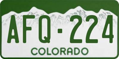CO license plate AFQ224