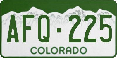 CO license plate AFQ225