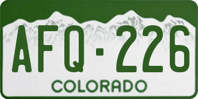 CO license plate AFQ226