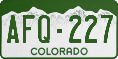 CO license plate AFQ227