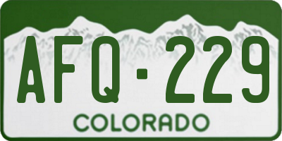 CO license plate AFQ229