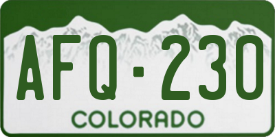 CO license plate AFQ230