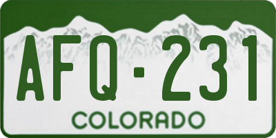 CO license plate AFQ231