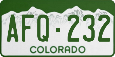 CO license plate AFQ232