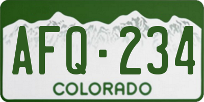 CO license plate AFQ234
