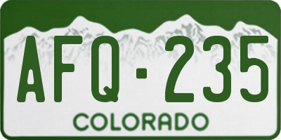 CO license plate AFQ235