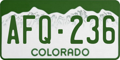 CO license plate AFQ236