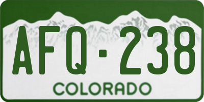 CO license plate AFQ238