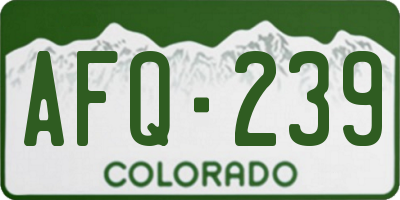 CO license plate AFQ239