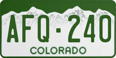 CO license plate AFQ240