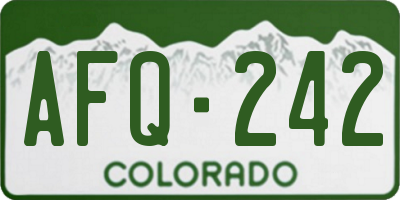 CO license plate AFQ242