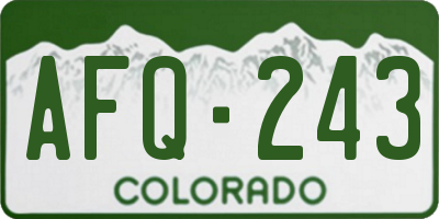 CO license plate AFQ243