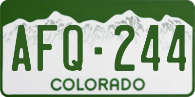 CO license plate AFQ244