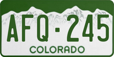 CO license plate AFQ245