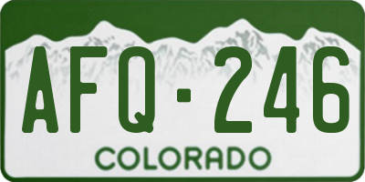 CO license plate AFQ246