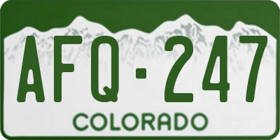 CO license plate AFQ247