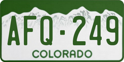 CO license plate AFQ249