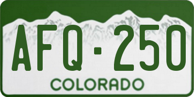 CO license plate AFQ250