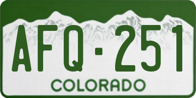 CO license plate AFQ251